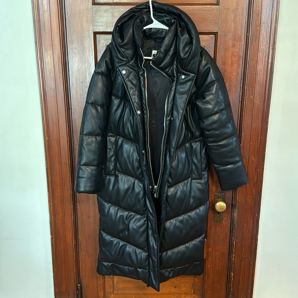 Abercrombie Faux Leather Ultra Down Puffer